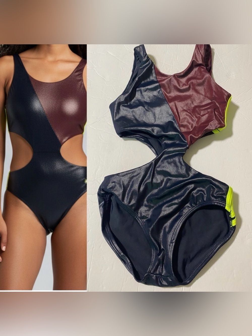Competition Custom contemporary color block metallic Leotard Dance costume LC